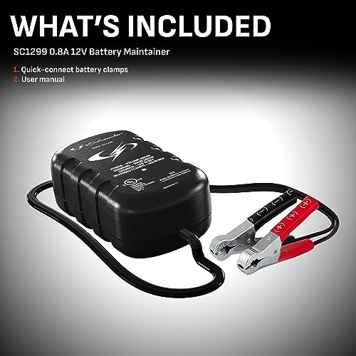 Schumacher Electric 0.8A Car Battery Charger and Maintainer,2-in-1 Solution,for 12V Power Sport,Automotive,and Marine Batteries,SC1299,(Pack of 4) - size: 800mAh 12V Battery Maintainer (Pack of 4)