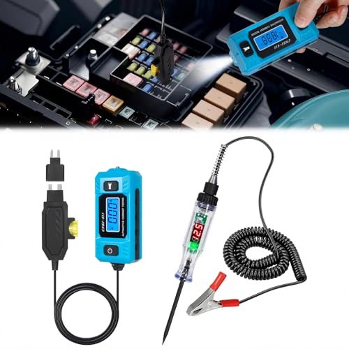 PIFOOG Automotive Circuit Tester Car Test Light with Digital 3v-90v Display, High Precision Auto Fuse Relay Tester Electrical Current Fault Probe Checker Testing Tool LCD Front Lighting Max 20A 48V