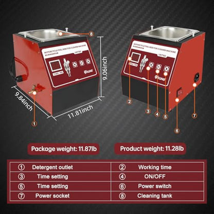 UNT50 Fuel Injector Cleaner Machine, Ultrasonic Pulse Cleaning System | Easy One-Touch Operation, On-Car & Bench Cleaning, 1300ml Stainless Tank, for Cars, Motorcycles & Marine, Gasoline & Diesel