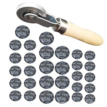 Car Tire Repair Kit 30Pcs 32mm 45mm 55mm Round Tire Patches with Tire Patch Roller Tool Auto Accessory