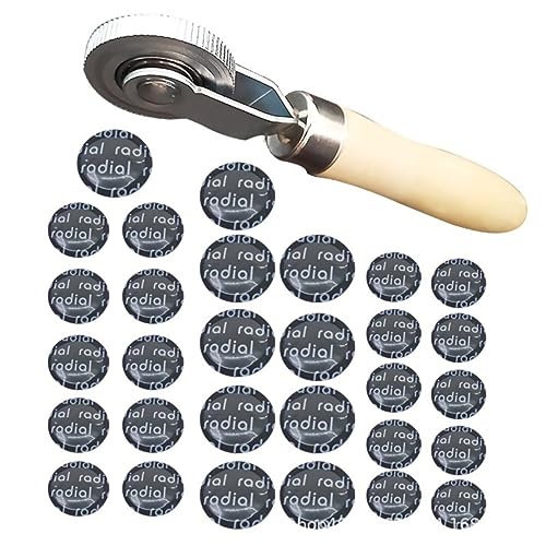 Car Tire Repair Kit 30Pcs 32mm 45mm 55mm Round Tire Patches with Tire Patch Roller Tool Auto Accessory
