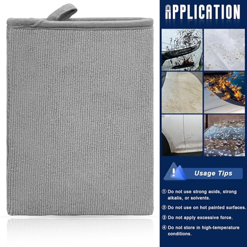 2 PCS Car Clay Mitt, Anti-Scratch Microfiber Auto Detailing and Polishing Clay Towel, Reusable Cleaning Clays Bar Glove for Cars SUVs Motorcycles, Car Accessories (Gray) - color: Gray
