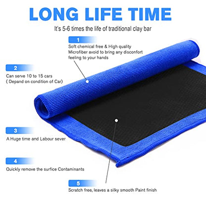 Ragnify Clay Towel Auto Detailing Scratch Free and Paint Safe fine Grade Clay Bar Cloth for Car Detailing, Polishing and Removing Paint Contaminants (Blue Mesh) - color: Blue Mesh