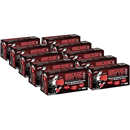 EPPCO Grease Bully 7-Mil Red Nitrile Gloves Disposable Powder Free, Latex Free Textured Superior Grip Glove for Mechanics - style: Xl, Case of 900