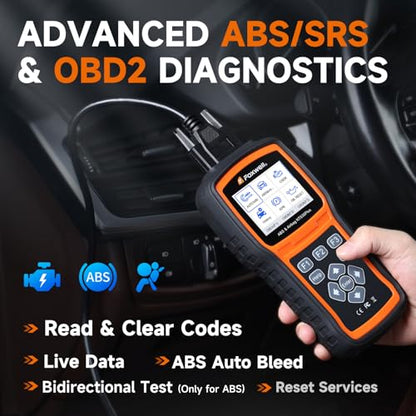 FOXWELL NT630 Plus OBD2 Scanner with ABS and SRS, ABS Auto Bleed, 4 Resets | Brake Code Reader, ABS Bidirectional Scan Tool, Oil EPB SAS Check Engine Light, Live Data, No Subscription, WiFi Update