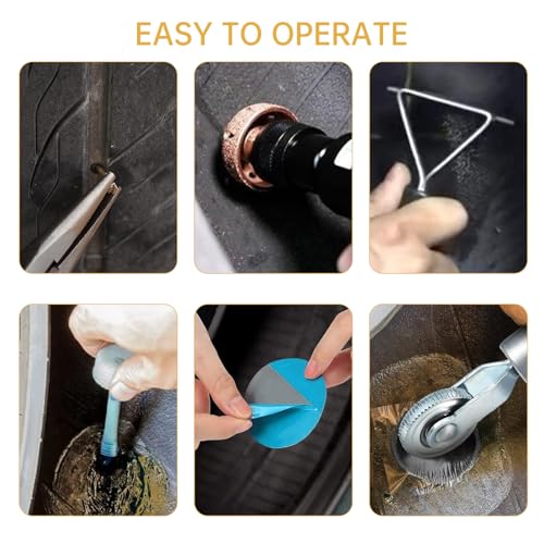 Tire Repair Patch Tools 40mm 55mm Tungsten Steel Polishing Wheel with Patch Roller and Repair Scraper for Car Tire Grinding (40mm+55mm)