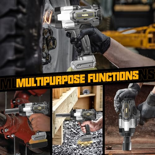 Cordless Impact Wrench 1/2" Compatible with Dewalt 20V Battery, 1600Ft-lbs(2200N.m) High Torque Impact Gun Heavy Duty, Brushless Electric Power Impact Driver with 4 Speed Modes & LED Work Light - size: 1/2" 2200NM Compatibe with Dewalt