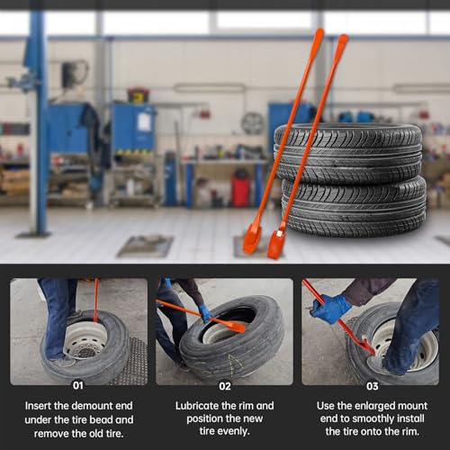 Tire Mount and Demount Iron 41" Tire Spoon Bar with Upgraded Mount End, Heavy-Duty Tire Changing Tool for Efficient Removal & Installation