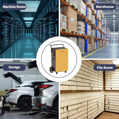 Shinco Commercial Dehumidifiers with Pump, 200 Pints Industrial Dehumidifier for Crawl Spaces, Basements Warehouse and Large Spaces up to 8,000 Sq Ft - color: 8,000 Sq.Ft.