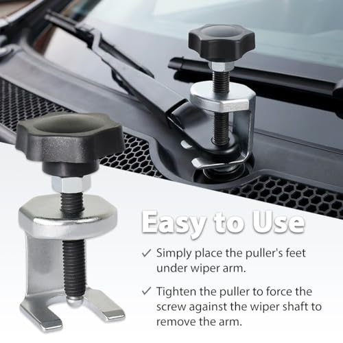 FIRSTINFO Taiwan Heavy Duty Windshield Wiper Arm Puller Remover Tool | Lightweight • Windscreen Wiper Arm Removal • Heat-treated alloy steel • Chrome-plated finish