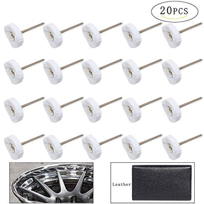 Little Buffer Wheels Buffing and Polishing Wheel for Rotary Drill Tools White,3mm Mandrel 20 Pieces