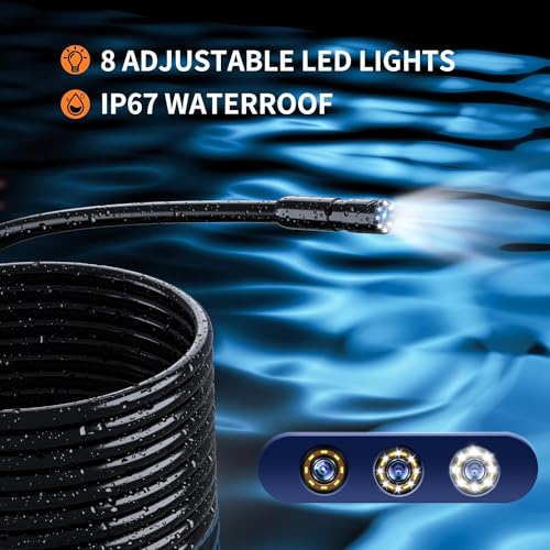 Daxiongmao Endoscope Camera with Light, 1080P HD Borescope, IP67 Waterproof Snake Camera – Ideal for Inspecting Walls, Vents, Automotive Engines, Pipes – A Great Gift Tool for Men (16.5ft) - size: 16.5FT