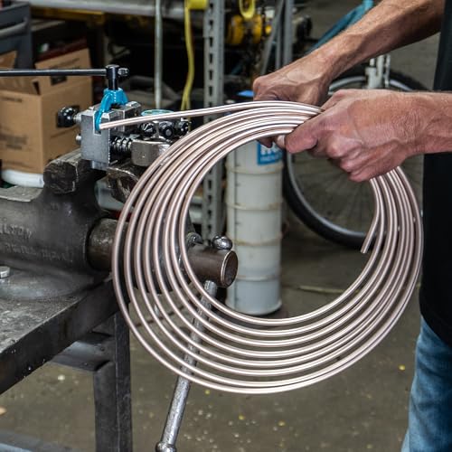 4LifetimeLines 3/16" x 25 ft Copper-Nickel Brake Line Replacement Kit – Inverted Flare Fittings Included, Hand-Bendable Tubing Coil, Corrosion Resistant, SAE & ISO Certified - size: Pack of 1