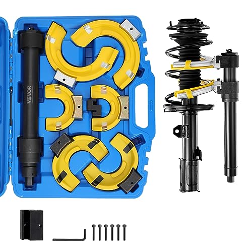 VEVOR Strut Spring Compressor Set, Macpherson Strut Spring Compressor Kit, Interchangeable Fork Strut Coil Extractor Remover Tool, with Yellow Protective Sleeve and Carrying Case - color: Blue, style: 9921lb