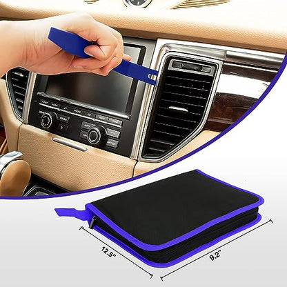 Nilight 40Pcs Trim Removal Tool,Auto Terminal Removal Tool,Auto Clip Pliers Stereo Removal Tools,Car Upholstery Repair Kit,Precision Hook and Pick Set,Wiring Threader,Car Film Scrape (Blue) - color: Blue, size: 40Pcs