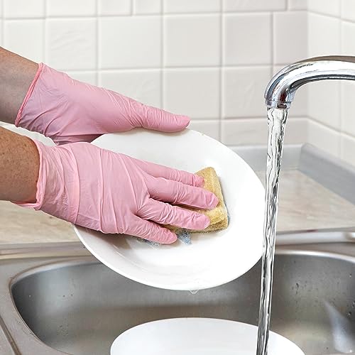GUSTO Pink Nitrile Disposable Gloves - Latex & Rubber Free, Non-Sterile Powder Free Gloves (Formerly Comfy Package) - size: Small, style: 1000 Count
