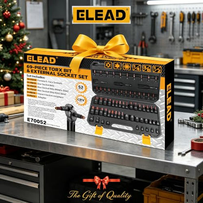 66-Piece Torx Bit & Hex Bit Socket Set: Premium CR-V & S2 Alloy Steel, Star T8-T70 & E-Torx E4-E24, High Torque Laser Marked for Automotive Mechanic - style: 66-Piece Torx & Hex Bit Socket Set
