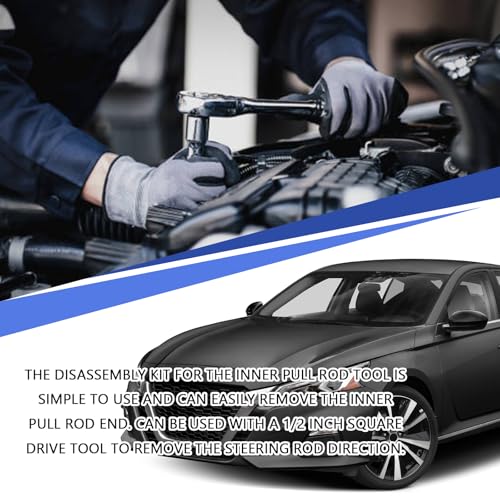 Inner Tie Rod Tool Removal Kit, 27-42mm Tie Rod Puller Multifunctional Ball Joint & Tie Rod End Removal Tools for 1/2" Square Drive, Inner Tie Rod Hex Wrench Tool for Most Cars Trucks SUVs