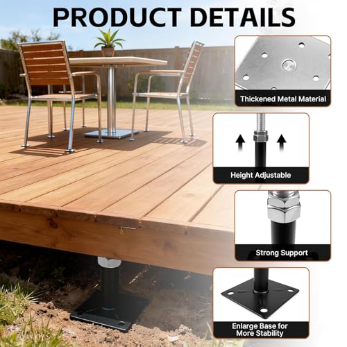 8 Pcs House Floor Jacks, 5" to 8" Adjustable Height | House Jacks for Leveling, Floor Leveling Support, Screw Jack Post for Home Leveling, Basement, Porches, Roof Beams and Decks - size: 5" to 8"