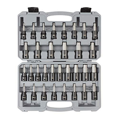 TEKTON 1/2 Inch Drive Hex and Torx Impact Bit Socket Set | SIB92312 - size: 32-Piece (1/4 - 3/4 in., T30 - T70), style: Mixed