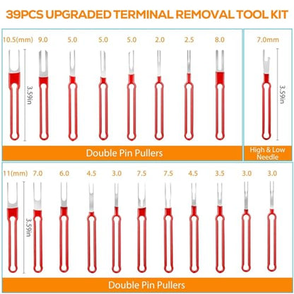 Linkstyle 39PCS Terminal Pin Removal Tool Kit, Electrical Connector Pin Extractor Set, Depinning Tool for Wire Terminal, Automotive Wiring Harness, Car, Truck, Motorcycle