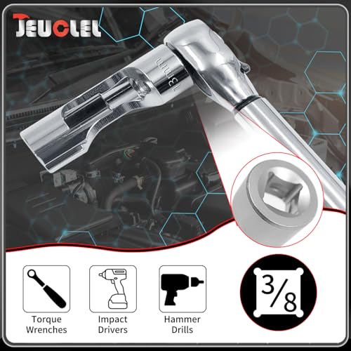 13mm 3/8" Drive Diesel Injector Fuel Line Socket, Flare Nut Wrench | Fastener Bent Pipes, Wired Temperature Sensors, EGT Sensor, Thermo Switches, ABS Tubes, Strut Nut Extractor - size: 13mm