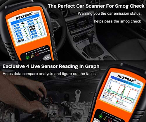 NEXPEAK OBD2 Scanner, NX501 Enhanced OBD II Auto Code Reader, Car Diagnostic Scan Tool Vehicle Check Engine Light Analyzer for All OBDII Vehicles After 1996 Colorful