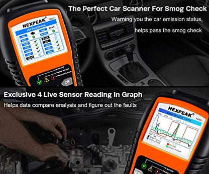 NEXPEAK OBD2 Scanner, NX501 Enhanced OBD II Auto Code Reader, Car Diagnostic Scan Tool Vehicle Check Engine Light Analyzer for All OBDII Vehicles After 1996 Colorful