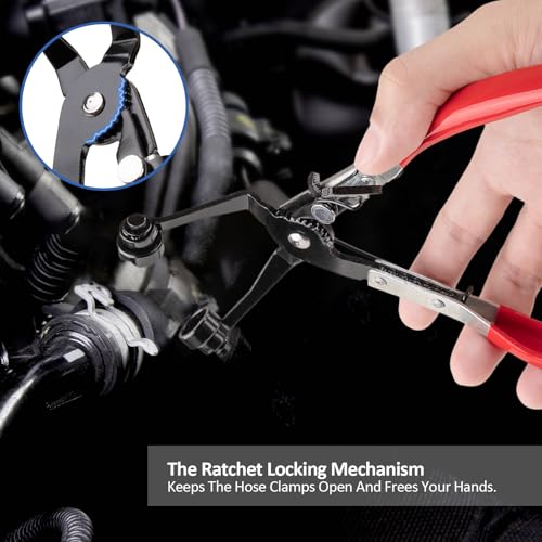 9PCS Hose Clamp Pliers Set, Hose Clamp Removal Tool for Automotive | Flexible Removing Clamps Pliers Automotive for Coolant Radiator Heater and Water Hose