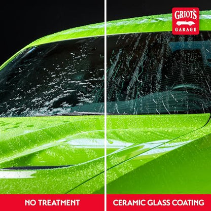 Griot's Garage Ceramic Glass Coating Kit for Cars, SiO2 Hydrophobic Sealant for Windshields and Auto Detailing, Includes Applicator Pad and Microfiber Towels, 10867