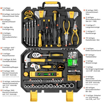 209 Piece Tool Kit for Home Socket Wrench Auto Repair Tool Set,General Household Tool box,Basic Hand Tool Kit,Perfect for Homeowner, Diyer, Handyman