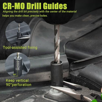Broken Bolt Extractor, 25 PCS Extractor Set, Easy Out Drill Bit Guides, Drill Extractor Kit for Removing Stripped, Damaged, Rusted, Rounded-Off Bolts, Automotive Nuts & Screws