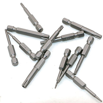 Yakamoz 12pcs 1/4 Inch Hex Shank T5-T40 Torx Head Screw Driver Bit Set Security Tamper Proof Star 6 Point Screwdriver Kit Tools - color: 12pcs/ 50mm