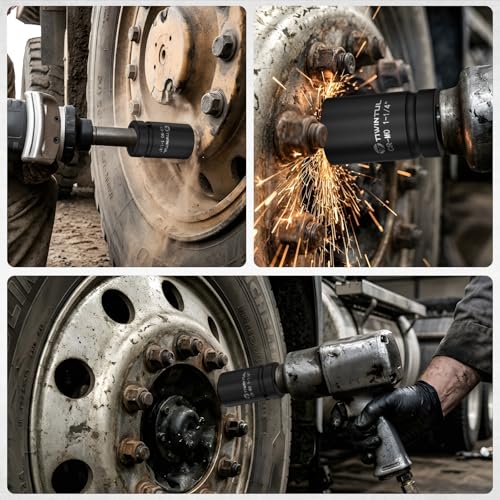 1-1/4” Impact Socket 1" Drive for Semi-Truck & Heavy Equipment | 6 Point Design, CR-MO, ANSI Certified, Heavy Duty Socket 1 Inch Drive for Mining & Construction, Farm Equipment Maintenance - size: 1-1/4'' (1 PCS)