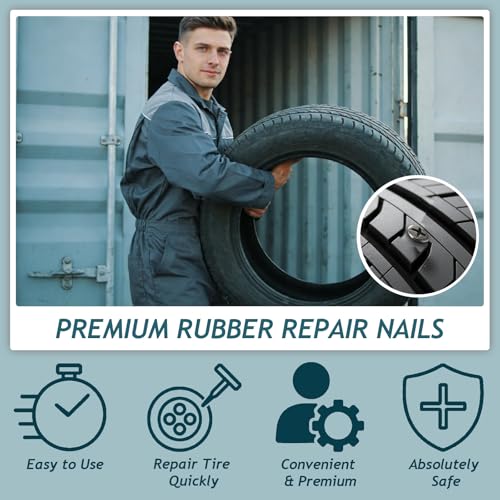 70PCS Screw in Tire Plugs, Tire Repair Screws, Tire Repair Rubber Nail Kit | Self-Service Tire Screw Plug Repair Kit for Most Car, Truck, Motorcycle, Tractor Tire Puncture Repair