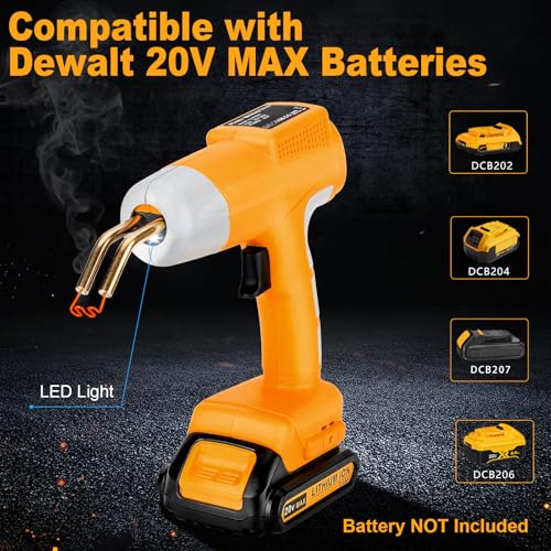 Cordless Plastic Welder Gun Compatible with Dewalt 20V Max Battery with 600PCs Hot Staples Plastic Welding Kit for Car Bumper and other plastic Repairing(No Battery)