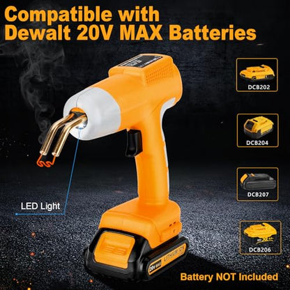 Cordless Plastic Welder Gun Compatible with Dewalt 20V Max Battery with 600PCs Hot Staples Plastic Welding Kit for Car Bumper and other plastic Repairing(No Battery)