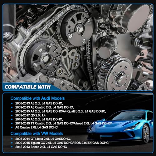 2.0 Engine Timing Chain Tool Kit Replacement for 2008-2015 Tiguan/Jetta/A4/A4 Quattro/Q5/A6/A6 Quattro/A3/A5/A3 Quattro/A5 Quattro/CC/Eos 2.0L TFSI TSI Engine # 06H109467N 06H109469AD 06H109469T EA888 - color: FOR 2008-2013 A3 2.0L