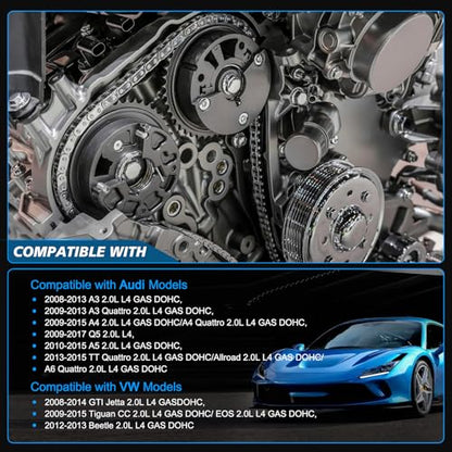 2.0 Engine Timing Chain Tool Kit Replacement for 2008-2015 Tiguan/Jetta/A4/A4 Quattro/Q5/A6/A6 Quattro/A3/A5/A3 Quattro/A5 Quattro/CC/Eos 2.0L TFSI TSI Engine # 06H109467N 06H109469AD 06H109469T EA888 - color: FOR 2008-2013 A3 2.0L