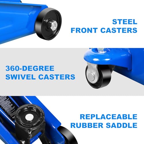 Jack Boss Floor Jack 1.5 Ton (3,000 LBs) Hydraulic Car Jack, Lifting Range from 5.1 Inch to 12.6 Inch, Fits Sedans Automotive Blue - color: Blue, size: 1.5 Ton Sedan