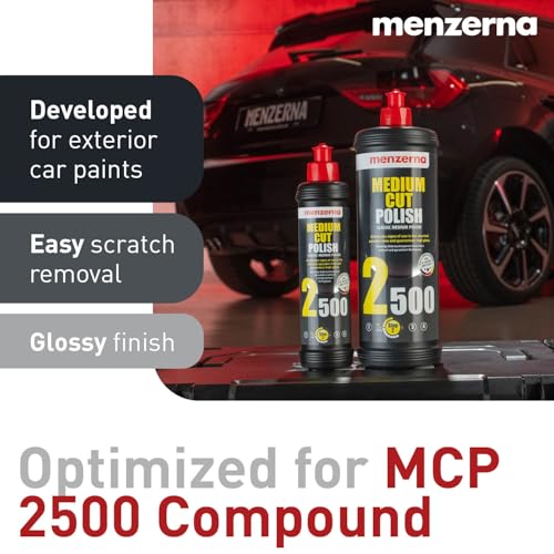 MENZERNA 6 Inch Polishing Pad Medium Cut for Medium Fine Polishing I Body Repair & Detailing Pads with Safety Edge & Velcro Attachment I Washable & Long Lasting I with Hole for Anti Heat Build-Up - color: yellow