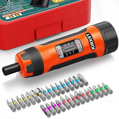 31 PCS 1/4" Drive Torque Screwdriver, 5-55 Inch Pounds Torque Screwdriver Set with S2 Bits and Socket Adapter for Maintenance, Screwdriver Set for Tools, Bike Repairing and Mounting - size: 5-55 in.-lb. S