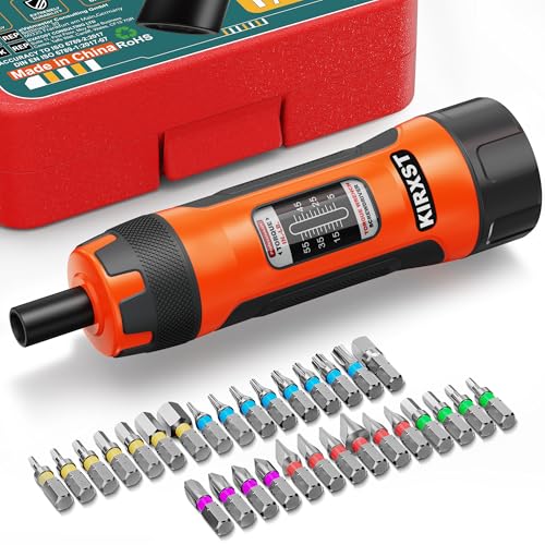 31 PCS 1/4" Drive Torque Screwdriver, 5-55 Inch Pounds Torque Screwdriver Set with S2 Bits and Socket Adapter for Maintenance, Screwdriver Set for Tools, Bike Repairing and Mounting - size: 5-55 in.-lb. S