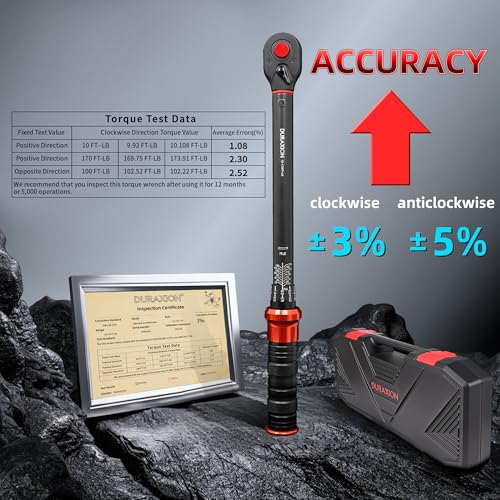 9PCS Torque Wrench Set 1/4" 3/8" 1/2" Drive 20–220 in.lb 5–45&10–170 ft.lb | Click Torque Wrench 72-Tooth Dual-Range ±3% Precision Adjustable Torque Wrenches for Bike, Moto, Car Repair and Maint - size: 10-170Ft.Lb,5-45Ft.Lb,20-220In.Lb