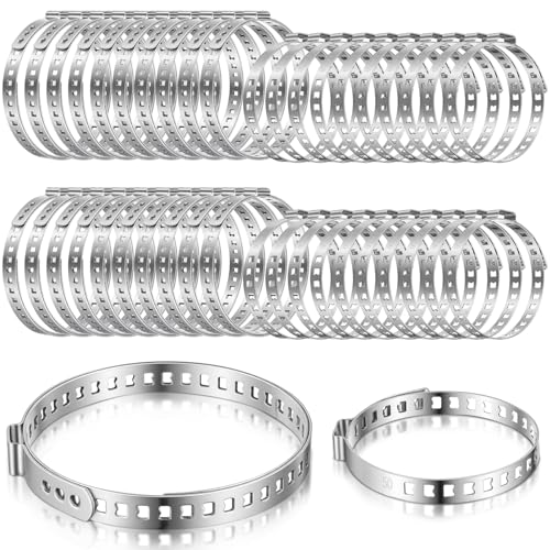 40 Pcs 304 Stainless Steel Cv Boot Clamps, 20 Piece Small and 20 Piece Large Stainless Steel Universal Adjustable Axle Cv Joint Boot Crimp Clamp Kit