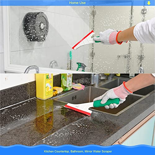 Window Tint Squeegee, Rubberized Handle Side Wiper Swiper for Tinting | Flexible Rubber Channel Blade, Sharp Corner for Hard to Reach Spots, Mirror Shower Water Removal Glass Door Cleaning