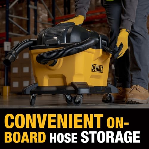 DEWALT 20V MAX Cordless Wet Dry Shop Vac 6 Gallon, Portable Vacuum Cleaner with Powerful Suction, Blower Function, On-Board Storage, Jobsite & Garage Vacuum, Tool Only, DXCVXA06B