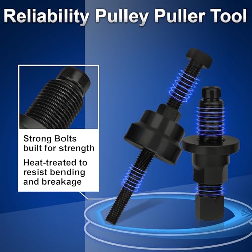 Power Steering Pulley Puller Installer Tool Set, Power Steering Pump Pulley Removal Tool Compatible with Ford, GM, VW and Chrysler Vehicles - color: blue