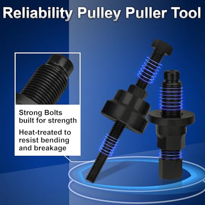 Power Steering Pulley Puller Installer Tool Set, Power Steering Pump Pulley Removal Tool Compatible with Ford, GM, VW and Chrysler Vehicles - color: blue