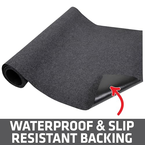 Drymate Garage Floor Runner Mat, (8'10" x 2'6"), Protects Surfaces, Absorbent, Waterproof, Slip-Resistant, Quick Dry Carpet Fabric, Trimmable & Washable (USA Made) (Charcoal) - size: 8'10" x 2'6" (1-Pack)